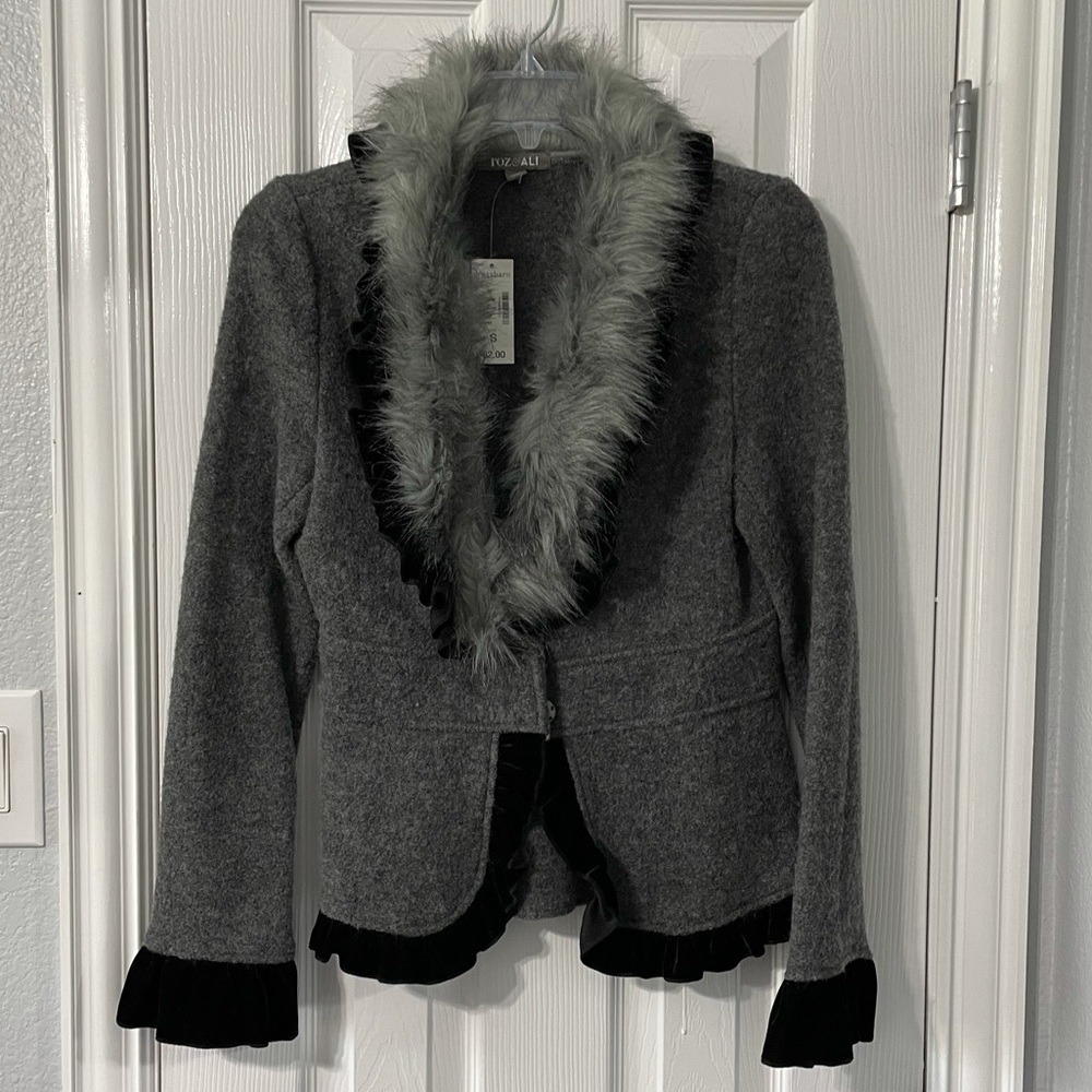 Roz & Ali wool blend semi-stretch blazer